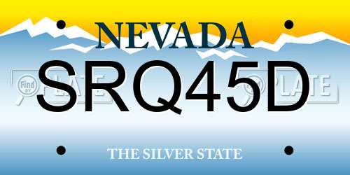 SRQ45D Nevada License Plate