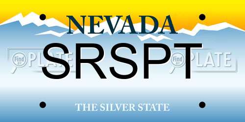 SRSPT Nevada License Plate