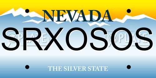 SRXOSOS Nevada License Plate