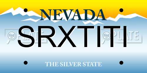 SRXTITI Nevada License Plate
