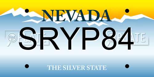 SRYP84 Nevada License Plate
