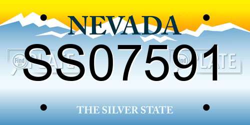 SS07591 Nevada License Plate