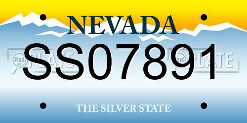 SS07891 Nevada License Plate
