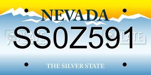 SS0Z591 Nevada License Plate