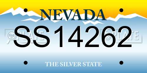 SS14262 Nevada License Plate
