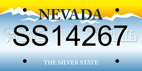 SS14267 Nevada License Plate