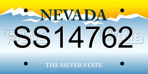 SS14762 Nevada License Plate