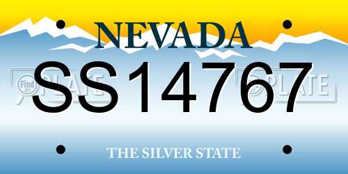 SS14767 Nevada License Plate