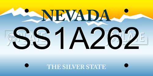 SS1A262 Nevada License Plate