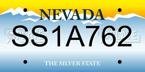 SS1A762 Nevada License Plate