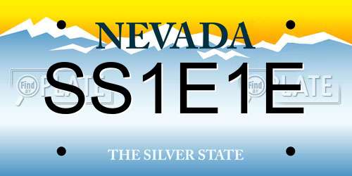 SS1E1E Nevada License Plate