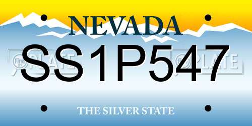 SS1P547 Nevada License Plate