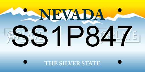 SS1P847 Nevada License Plate