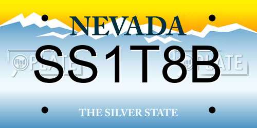 SS1T8B Nevada License Plate