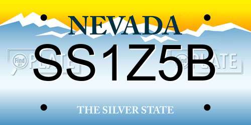 SS1Z5B Nevada License Plate