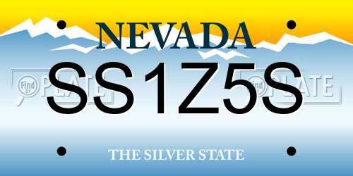SS1Z5S Nevada License Plate