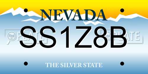 SS1Z8B Nevada License Plate