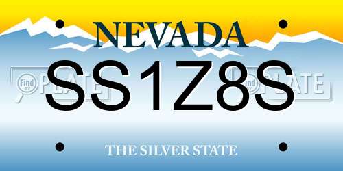 SS1Z8S Nevada License Plate