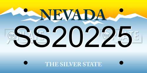 SS20225 Nevada License Plate