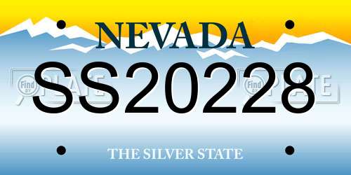 SS20228 Nevada License Plate