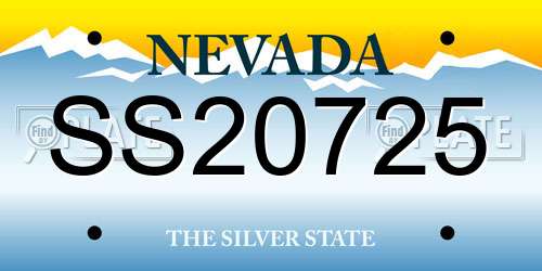 SS20725 Nevada License Plate