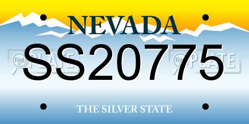 SS20775 Nevada License Plate