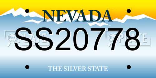 SS20778 Nevada License Plate