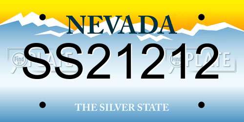SS21212 Nevada License Plate