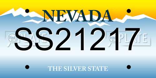 SS21217 Nevada License Plate