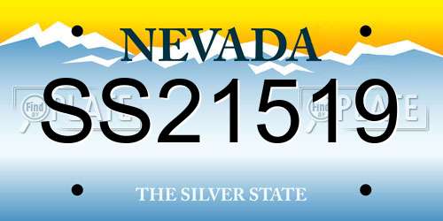 SS21519 Nevada License Plate