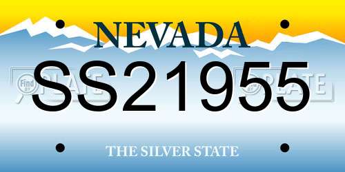 SS21955 Nevada License Plate