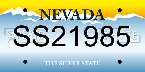 SS21985 Nevada License Plate