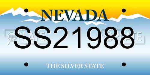 SS21988 Nevada License Plate