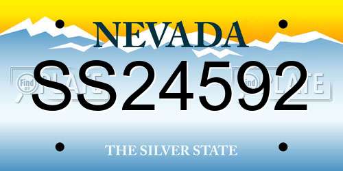 SS24592 Nevada License Plate