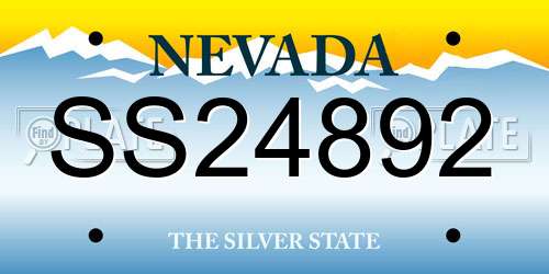 SS24892 Nevada License Plate