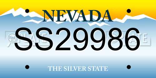 SS29986 Nevada License Plate