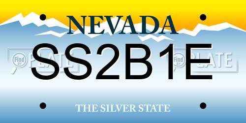 SS2B1E Nevada License Plate