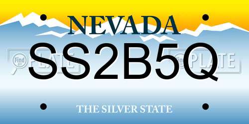 SS2B5Q Nevada License Plate