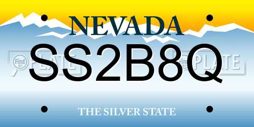 SS2B8Q Nevada License Plate