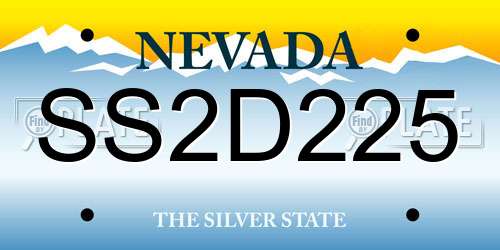 SS2D225 Nevada License Plate