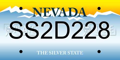 SS2D228 Nevada License Plate