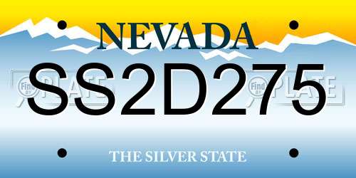 SS2D275 Nevada License Plate