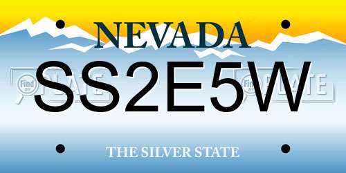SS2E5W Nevada License Plate