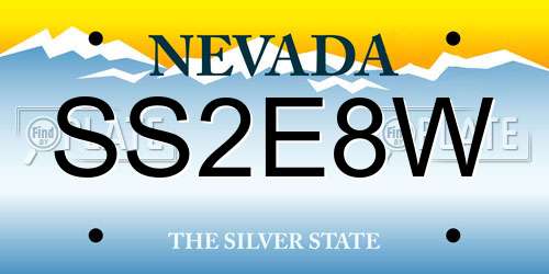 SS2E8W Nevada License Plate