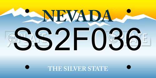 SS2F036 Nevada License Plate