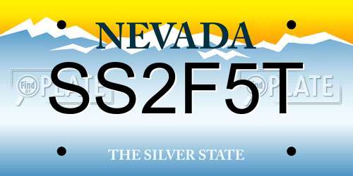 SS2F5T Nevada License Plate