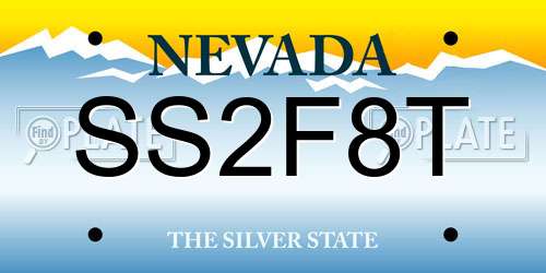 SS2F8T Nevada License Plate