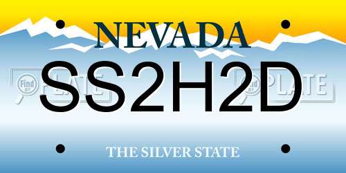 SS2H2D Nevada License Plate