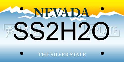 SS2H2O Nevada License Plate