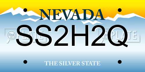SS2H2Q Nevada License Plate